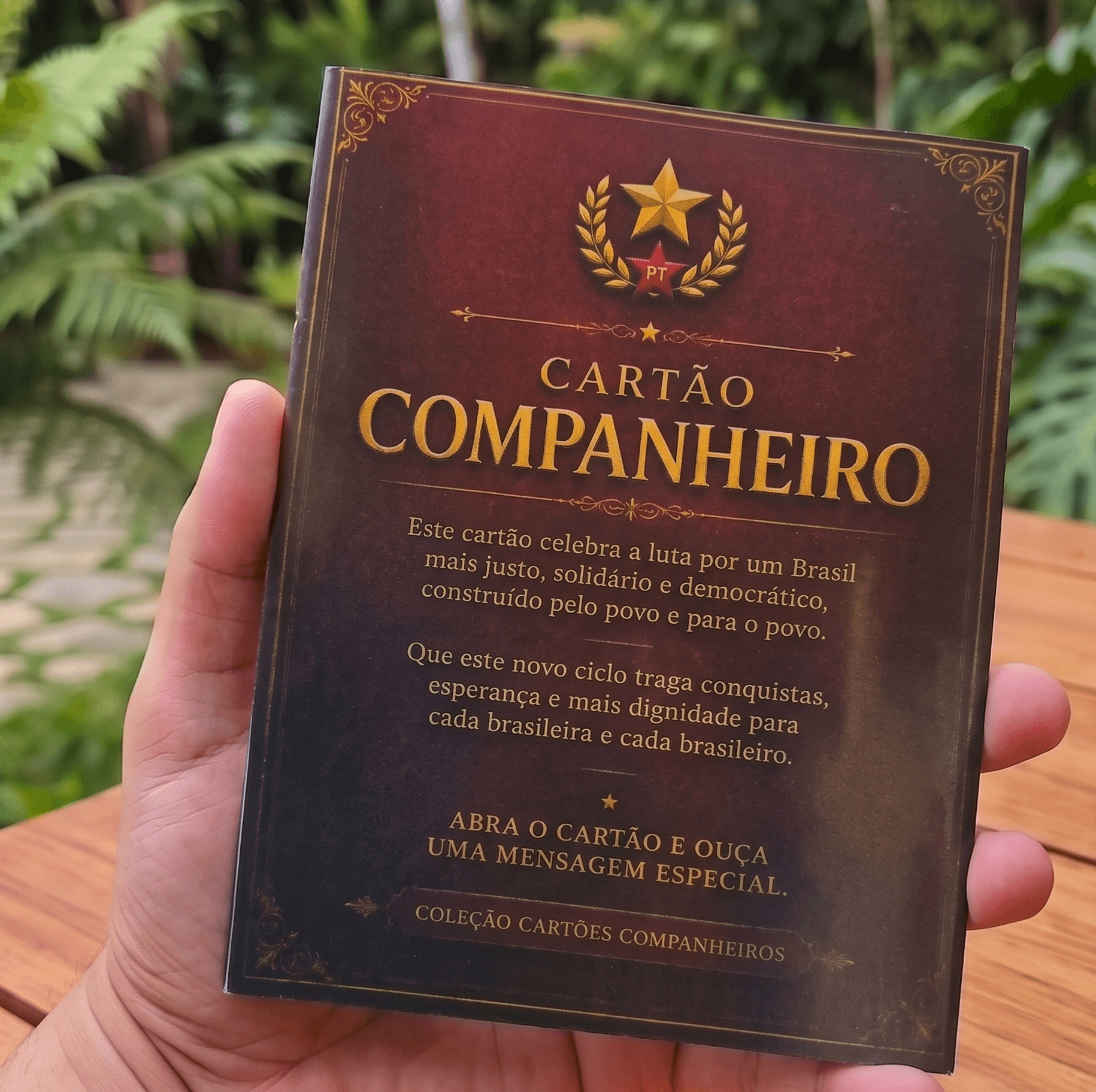 Detalhe do acabamento do Cartão Companheiro